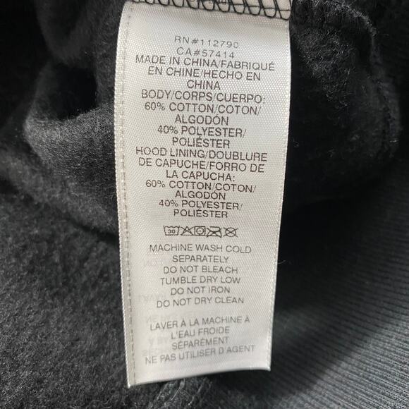 True Religion Y2K College Zip Hoodie Sweatshirt Men M Jet Black Logo Skater NWT - Picture 4 of 11